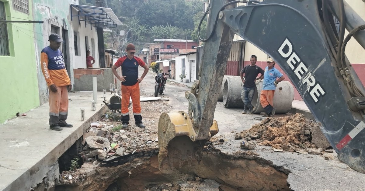 Resíduos encontrados em tubulação antecedem recuperação de drenagem na Cidade Nova