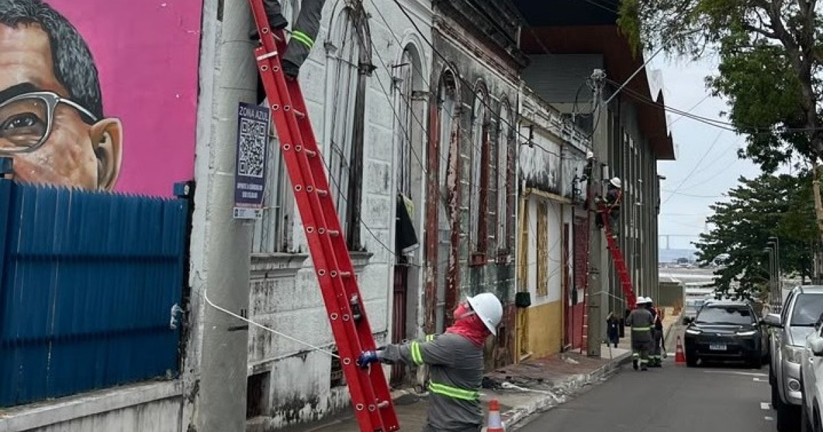 Prazo de 40 dias define destino de cabos removidos da rede no Centro de Manaus